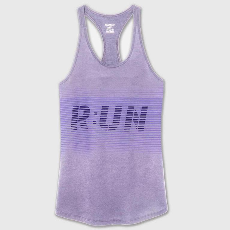 Brooks Distance Graphic Australia - Women's Running Tank Top - Purple (470361-TVP)